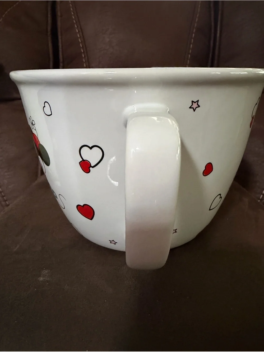 Disney White Mickey & Minnie Ceramic Mixing Bowl with Red Accents